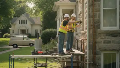Plumber repairing a pipe in Easton, PA for local plumbing repair service