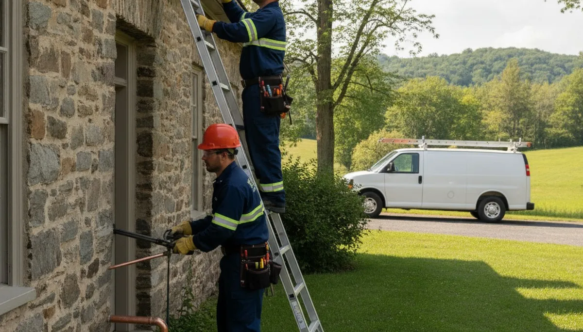 Easton, PA plumber repairing a sink drain for a local plumbing service