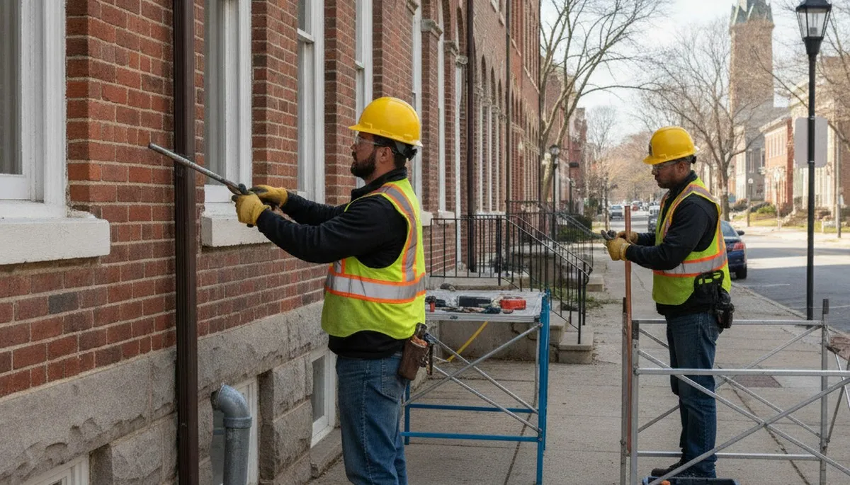 Plumber repairing pipes in Easton, PA for reliable plumbing service