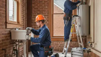 Plumber repairing a pipe in Easton, PA for plumbing repair service