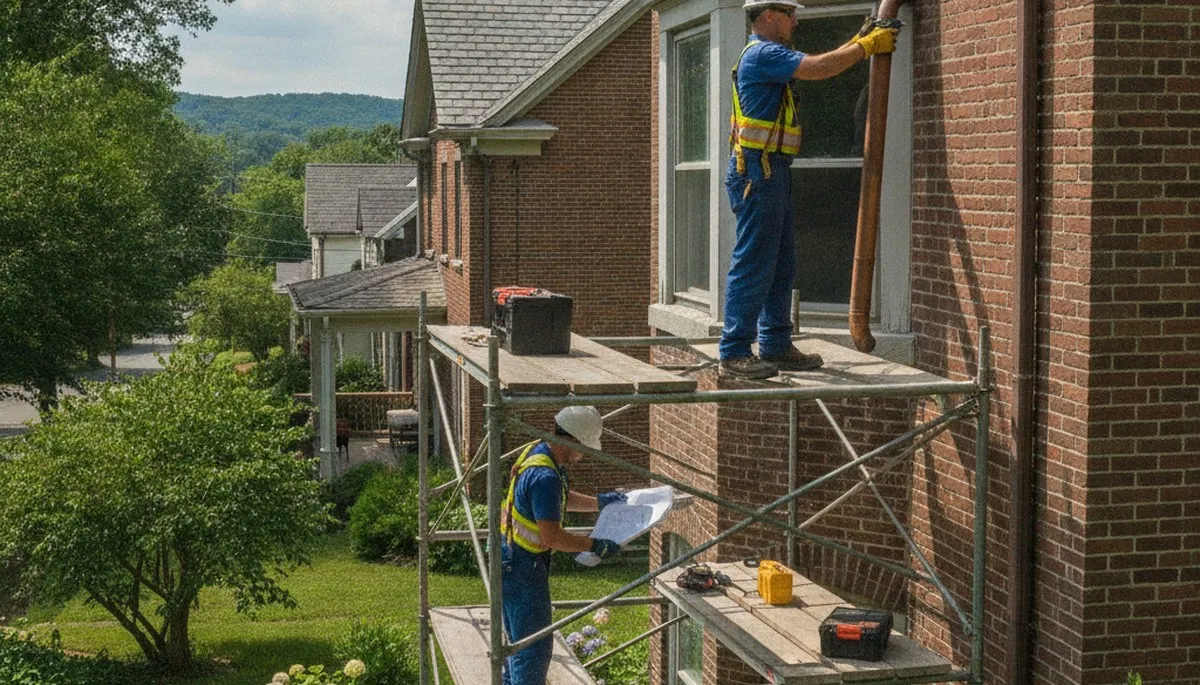 Easton, PA plumber repairing a residential pipe leak for plumbing repair service