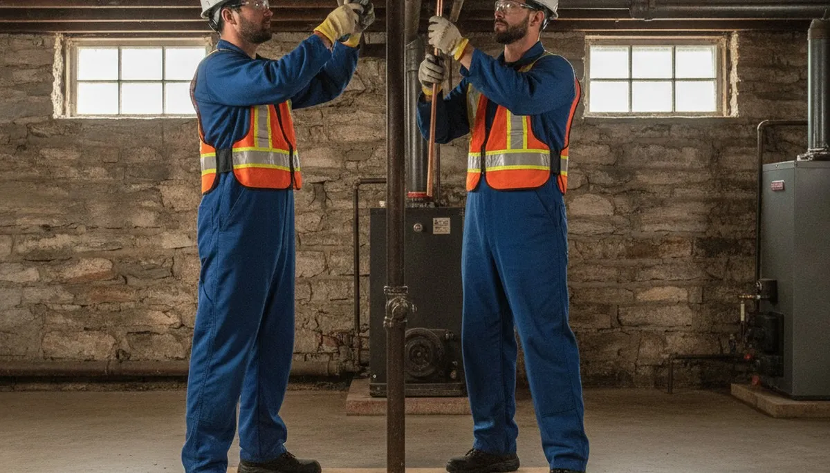 Plumber repairing a pipe in Easton, PA for reliable plumbing repair services